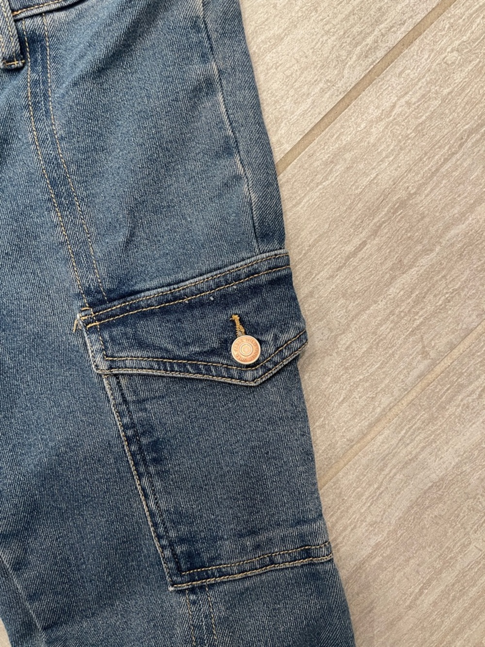 wild fable Dark Blue Cargo Flare Jeans - Picture 4 of 5